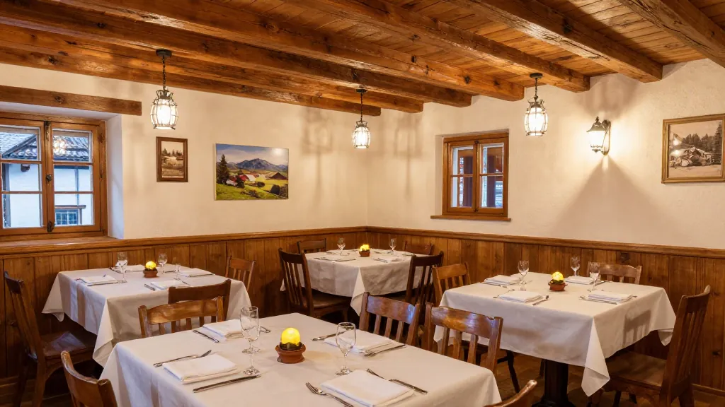 Gemütliches Restaurant der Kreuzjochalm